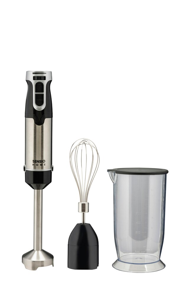 image 1 of Sensio Home 1000W Powerful Hand Blender 3 in 1 Stainless Steel with Attachment, 700ml Mixing Beaker & Whisk