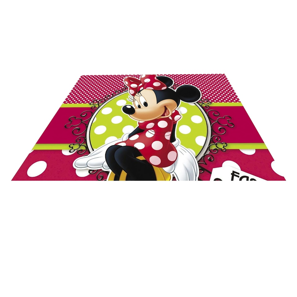image 1 of Disney Plastic Minnie Mouse Party Table Cover - Red/Green/White - One Size