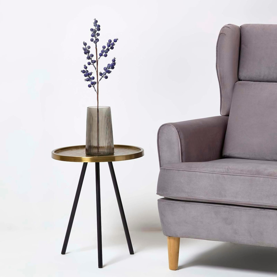 image 1 of Homescapes Artificial Small Blueberry Stem, 58 cm