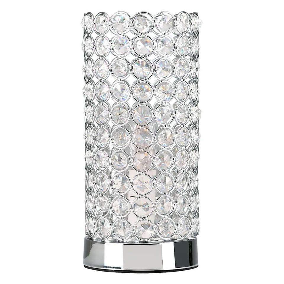 image 1 of ValueLights Ducy Chrome & Clear Touch Table Lamp & Bulbs | Chrome