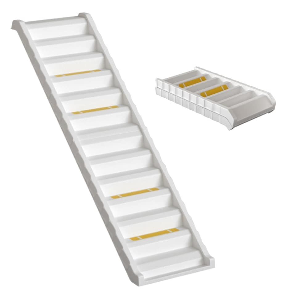 image 1 of Living and Home Folding Portable Dog Pet Stairs Ramp White