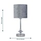 image 7 of First Choice Lighting Set of 2 Chrome Jewelled Table Lamp with Grey Crushed Velvet Shades Chrome | Grey