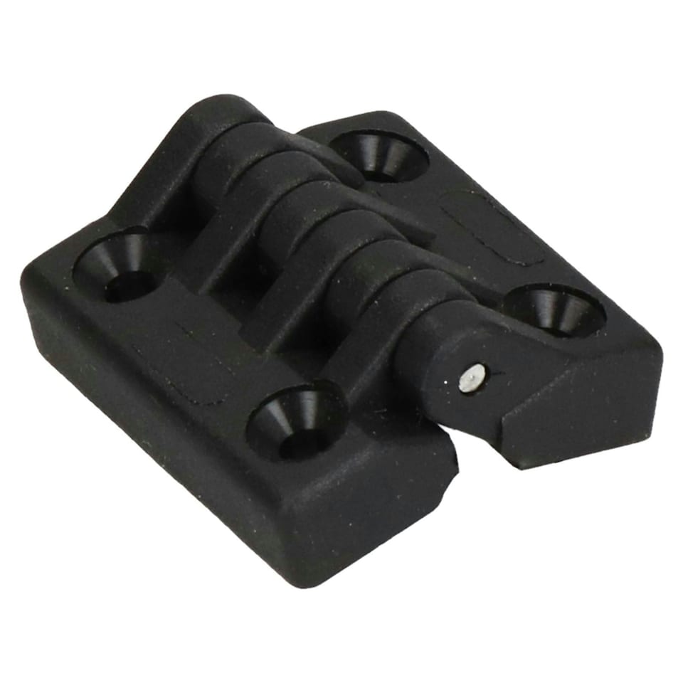 image 1 of 2 Pack Black Polyamide Hinge Reinforced Plastic 39x39mm Italian Made Industrial Black