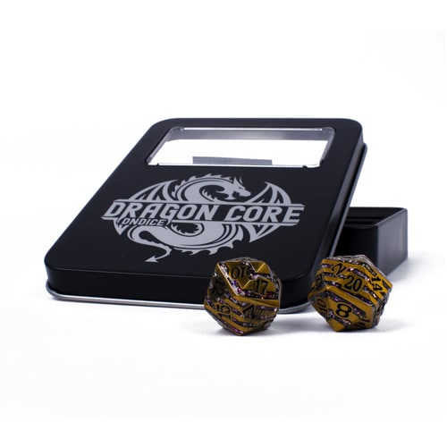 DnDice Dragon Core: Chaos Gold Dice Set - Brand New