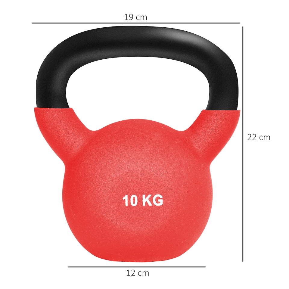 image 1 of HOMCOM Soft Kettlebell, Kettle Bell with Non-Slip Handle for Home Gym Weight Lifting and Strength Training | Red | Red