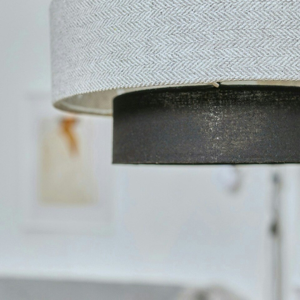 image 1 of ValueLights Weaver Black & Grey Herringbone Ceiling Pendant Shade Black