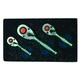 image 5 of 1/4in 3/8in and 1/2in Drive Stubby Headed Ratchet Socket Driver 90 Teeth 3pc