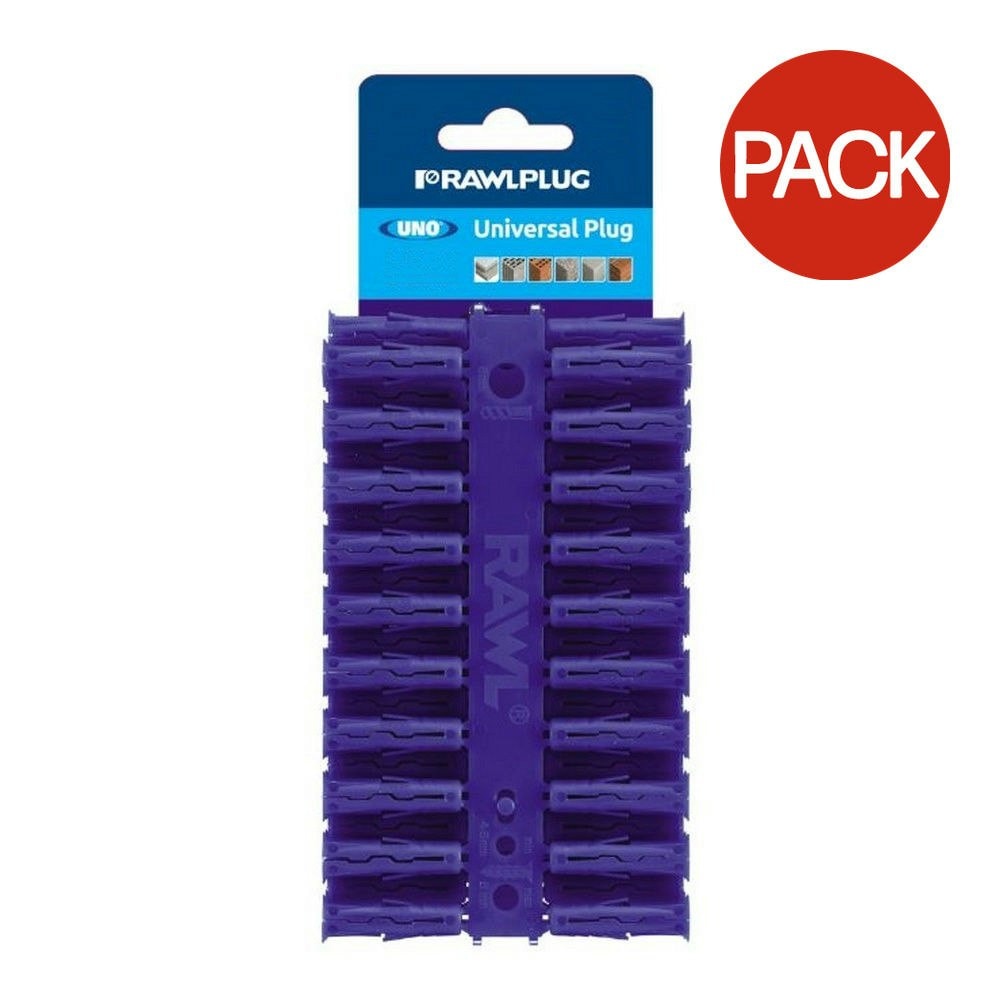 Rawlplug Universal Plug (Pack Of 80) - Blue - 8 x 32mm