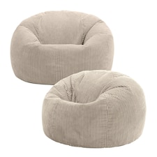 icon Kingston Classic Beanbag Corduroy Natural Beige Set of 2 Cream