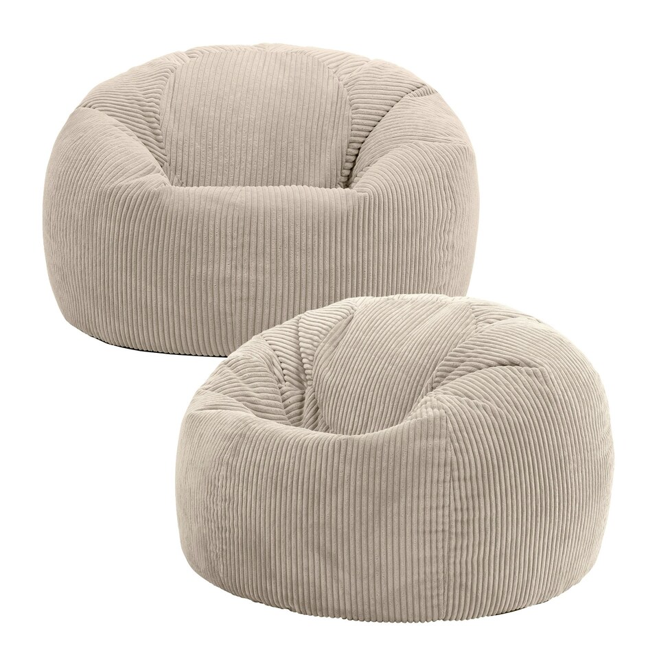 image 1 of icon Kingston Classic Beanbag Corduroy Natural Beige Set of 2 Cream