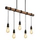 image 1 of Foxton - Wood 5 Light Hanging Bar Pendant Black | Brown
