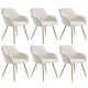 image 1 of Dining Chair Marilyn - corduroy look, upholstered, armchair, continuous backrest | Cream | cream/gold | 6