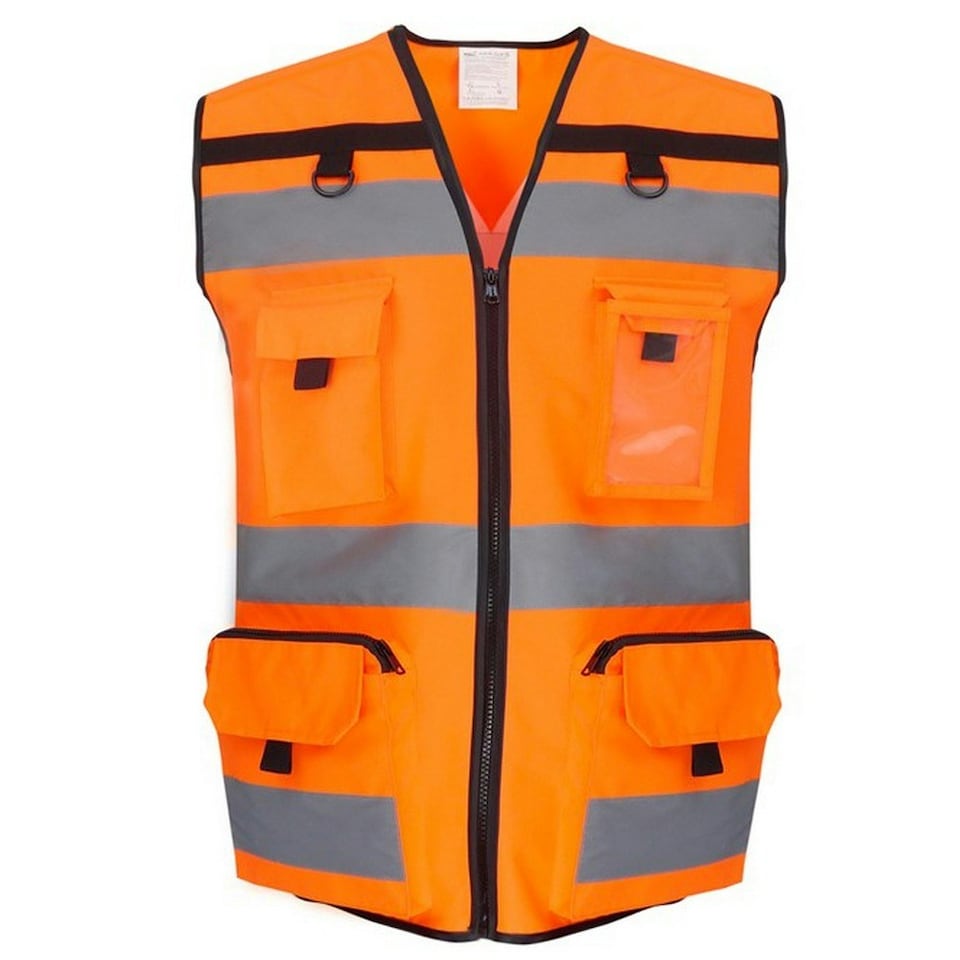 Yoko Unisex Adult Ripstop Hi-Vis Tool Vest - Hi Vis Orange - XXL