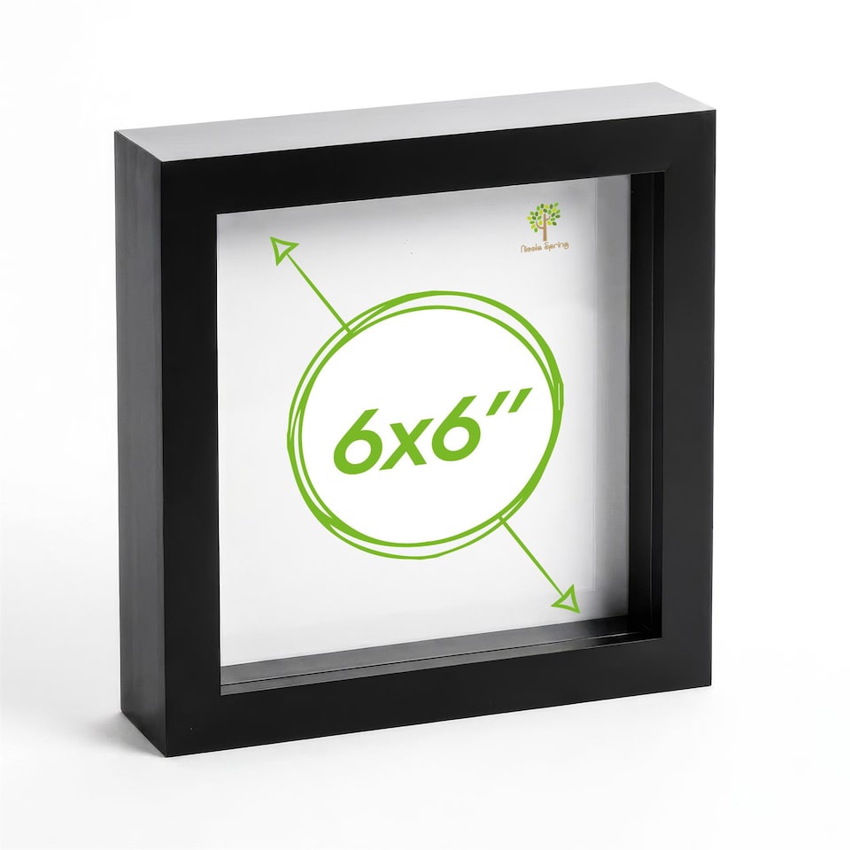 image 1 of Nicola Spring 3D Box Photo Frame - 6 x 6" - Black