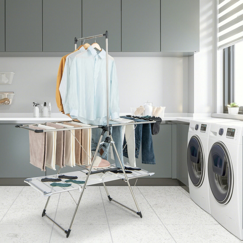 image 1 of COSTWAY Laundry Drying Rack Foldable Clothes Drying Rack