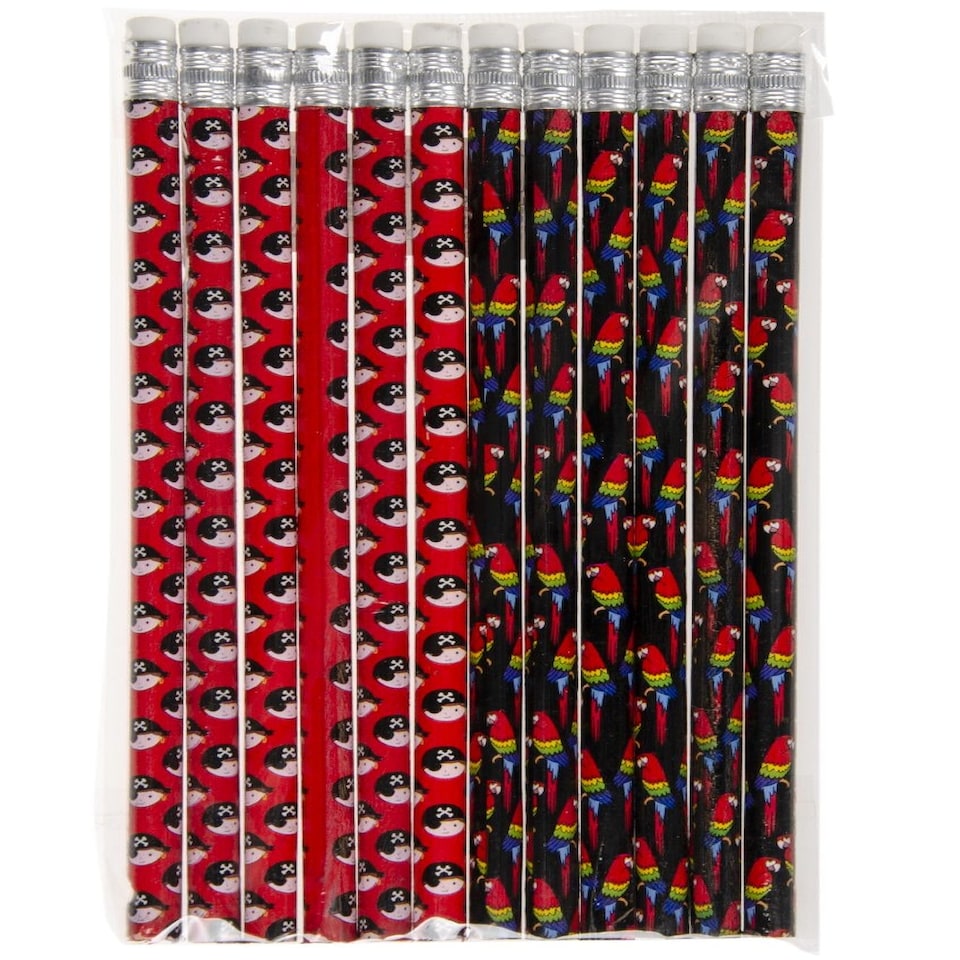 image 1 of Pack of 12 Pirate Design Pencils with Eraser