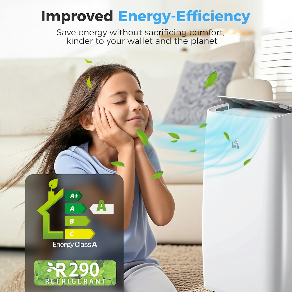 image 1 of HOMCOM 12,000 BTU Portable Air Conditioner Unit with Remote, 24H Timer, 35m²