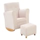 image 1 of Premier Kids Pink and White Stripe Rocker with Footstool for Kids, Velvet Stool, Adjustable Sofa Footstool, Ergonomic Sofa