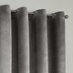 image 3 of Velvet Look Eyelet Ring Top Blackout Curtains - 168cm x 137cm - Silver