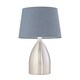 image 1 of First Choice Lighting Valentina Brushed Chrome Touch Lamp with Grey Cotton Shade Silver | Grey