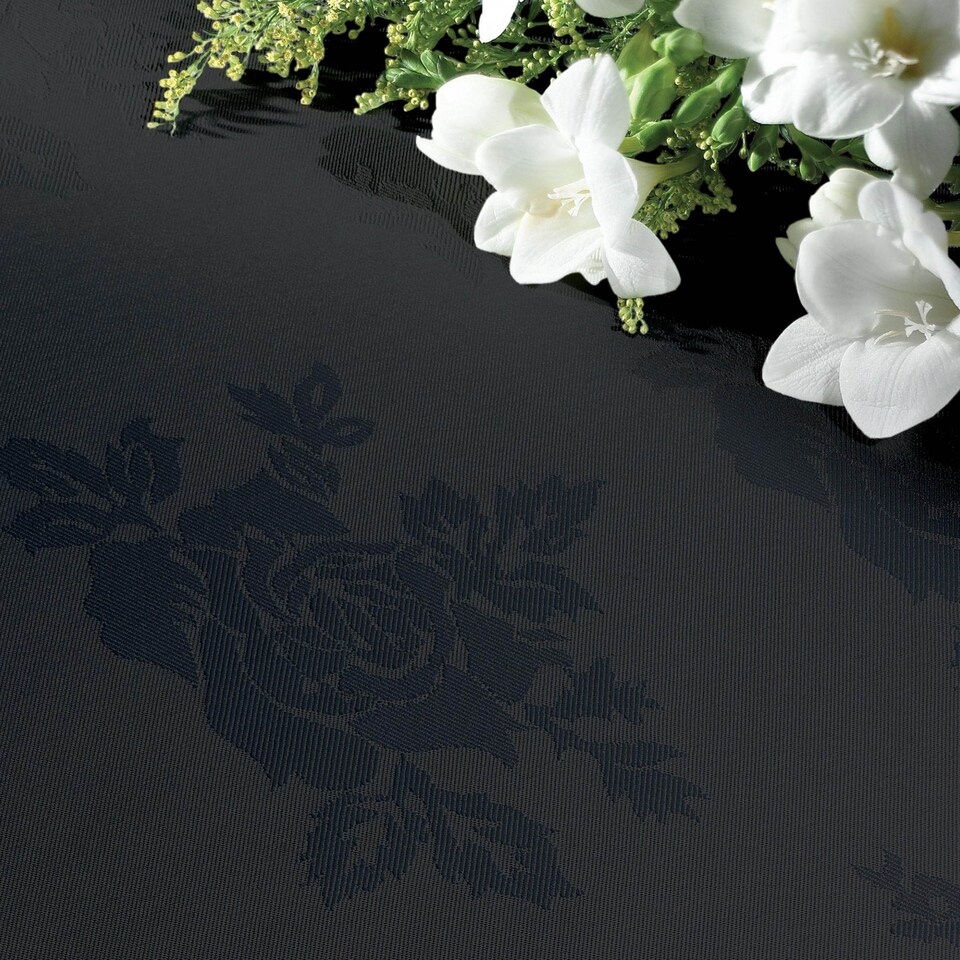 image 1 of Polyester Rose Design Coloured Napkin - 41 x 41cm | Black | Black | One Size