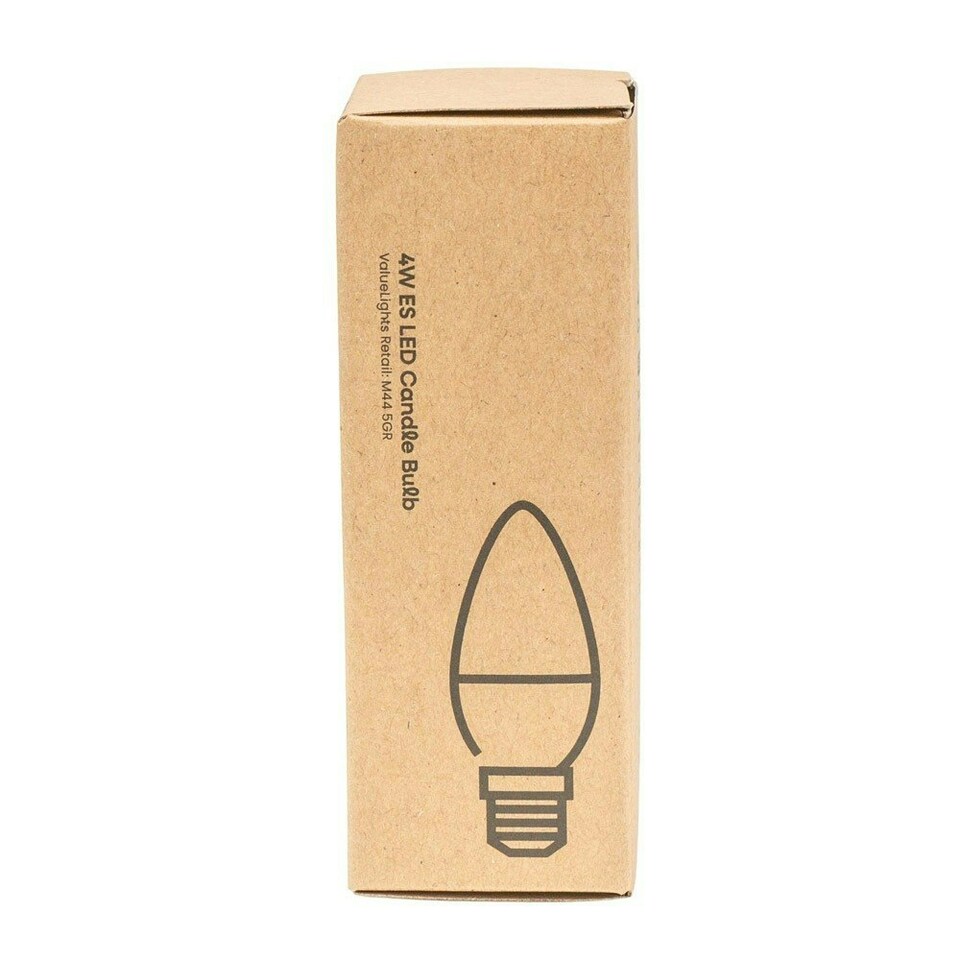 image 1 of ValueLights 10 Pack E27 White Plastic Candle LED 4W Warm White 3000K 400lm Light Bulb