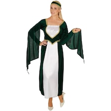 Womens Medieval Princess Costume | Green | green/white | XL | 1