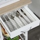 image 7 of HOMCOM Rolling Kitchen Cart, Utility Storage Cart with 4 Basket Drawers & Side Racks, Wheels for Dining Room, Natural and White