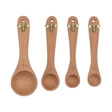 Hestia Set of 4 Measuring Spoons Bee Brown | One Size
