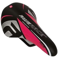 AWE Unisex-Youth Junior MTB Pink/Black/Silver Bike Seat/Saddle With Steel Rails