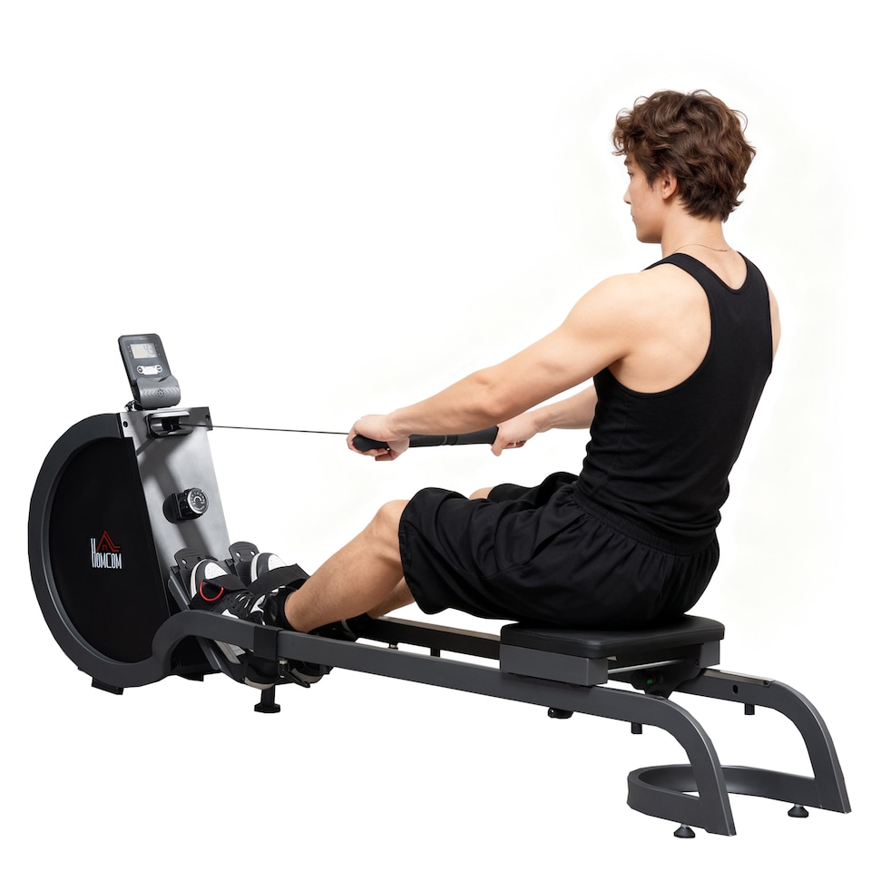 image 1 of HOMCOM Magnetic Foldable Rower with 16-Level Adjustable Resistance for Home, Gym