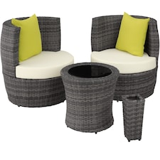 Nizza 2+1+1 Aluminum Rattan Seating Set | Grey | grey | 1