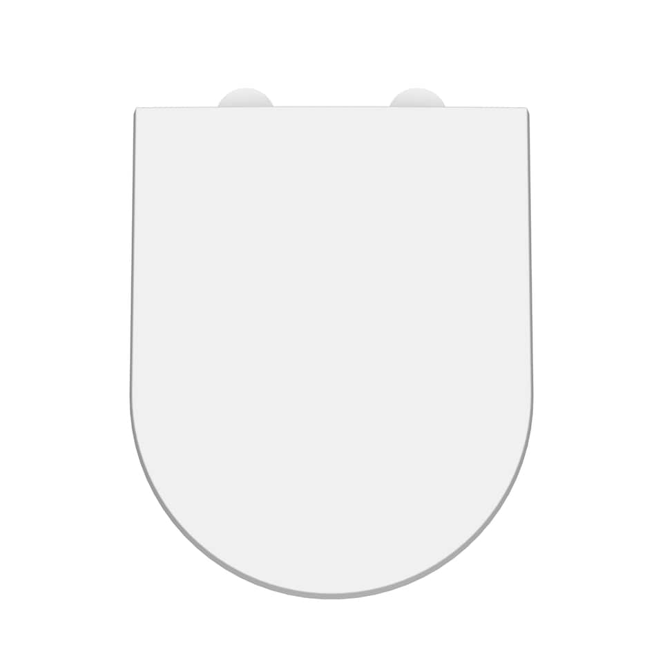 image 1 of Balterley D-Shaped Soft Close Gloss White Toilet Seat With Top Fix Hinge