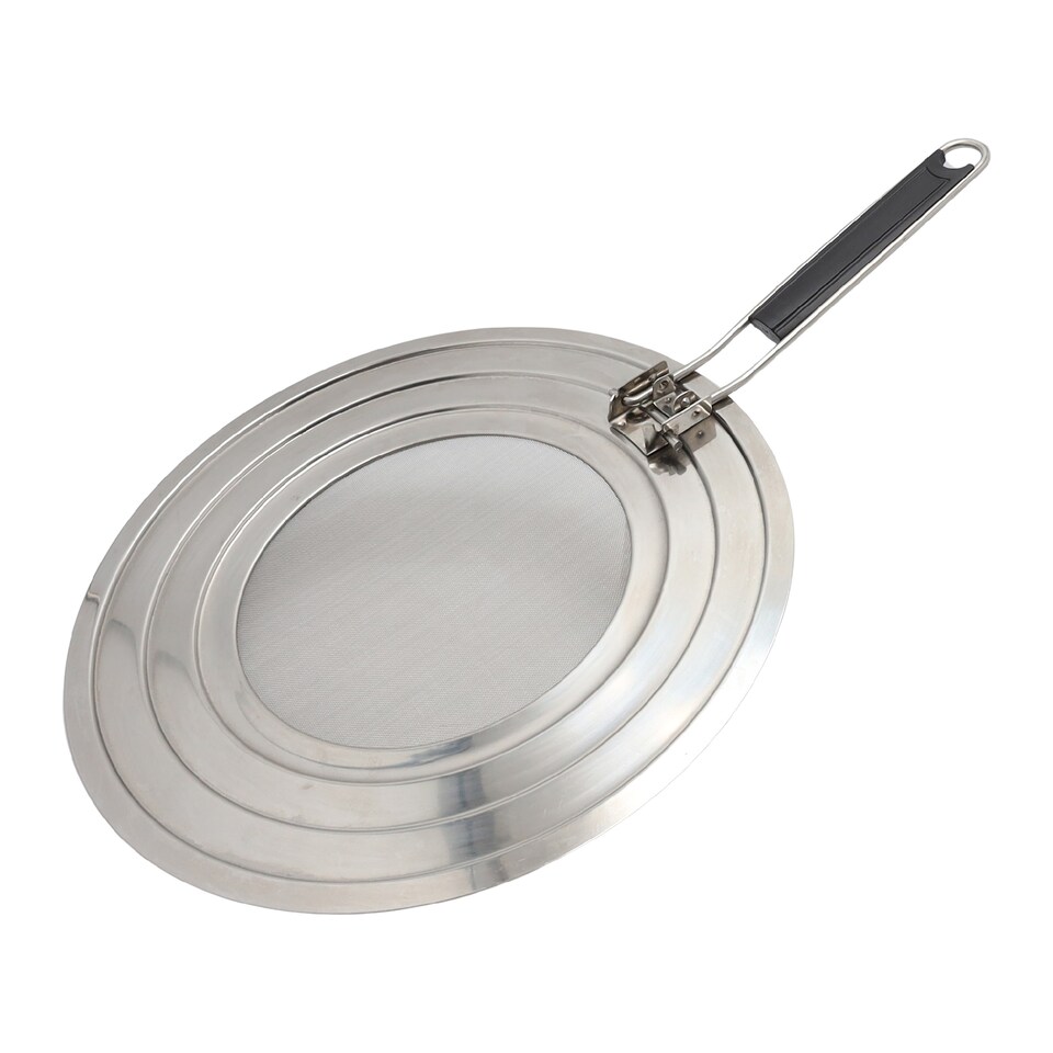 image 1 of Buckingham Stainless Steel Fine Mesh Multi-Pan Splatter Screen with Folding Handle 30 cm
