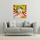 image 2 of Pop Art Young woman Eating Spaghetti (Canvas Print) 127 x 127 x 4cm