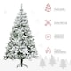 image 3 of HOMCOM 6 Ft Snow Flocked Artificial Christmas Tree mas Pine Tree with Realistic Branches, Auto Open and Steel Base, Green