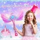 image 2 of Princess Bubble Wand for Kids - Musical Light Up Bubble Machine with Detachable Wings - Indoor Outdoor Birthday Gift
