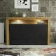image 6 of Sideboard 155cm Black Matt Doors Oak Matt Body Free LED Display Shelf Multi | Oak & Black
