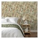image 2 of Grandeco Delphinium Vinyl Textured Wallpaper - Pink/Sage Green - 10.5m x 53cm | Pink