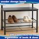 image 4 of Harbour Housewares Square Steel Coat Rack with Shoe Storage Bench - Black/Black | Black | Black/Black | One Size