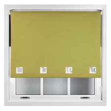 FURNISHED Blackout Roller Blinds with Large Square Eyelets Made to Measure Window Shade | Green | Green | (W) 240cm x (L) 165cm