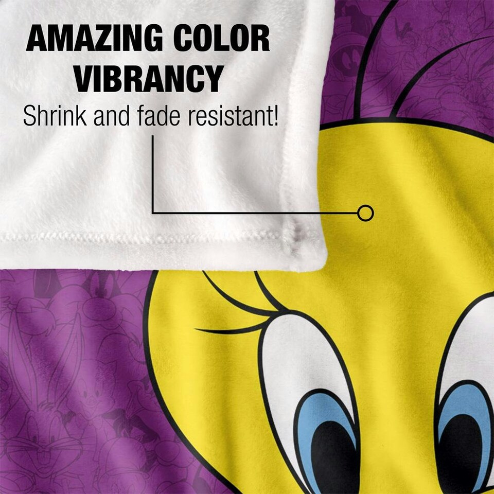 image 1 of Looney Tunes Character Collage Tweety Blanket - Multicoloured - One Size