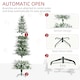 image 6 of HOMCOM 7 Foot Snow Flocked Artificial Christmas Tree Holiday with Pencil Shape