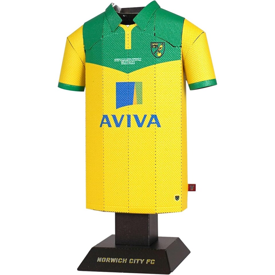 image 1 of RadStuff Metal Alloy Football Shirt - Retro Norwich City 2015 Play Off Final Shirt
