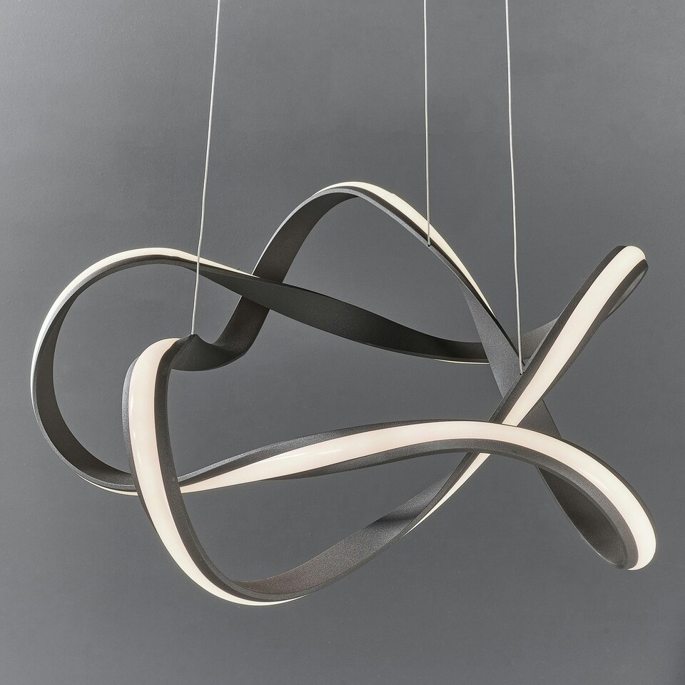 image 1 of Synergy LED Ceiling Pendant Textured Coffee & White Silicone