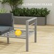 image 4 of Outsunny Garden Loveseat with Removable Cushions, Charcoal Grey Grey | Charcoal grey
