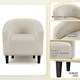 image 5 of Yaheetech Fabric Club Chair Upholstered Accent Barrel Chair White | Ivory