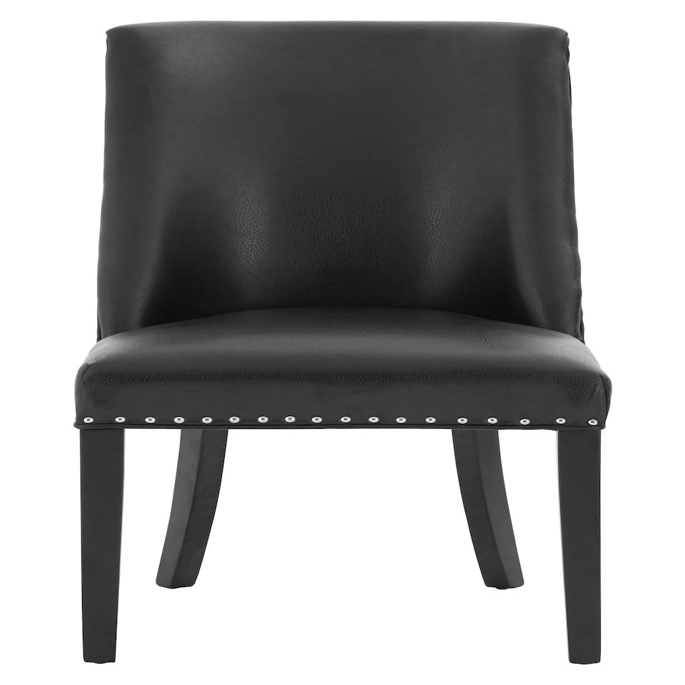 image 1 of Interiors By Premier Modern Black Leather Effect Dining Chair, Elegant Design Dining Chair For Dining Table, Luxury Dining Chair Black