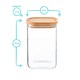 image 3 of Argon Tableware Square Glass Storage Jar with Wooden Lid - 1.1 Litre