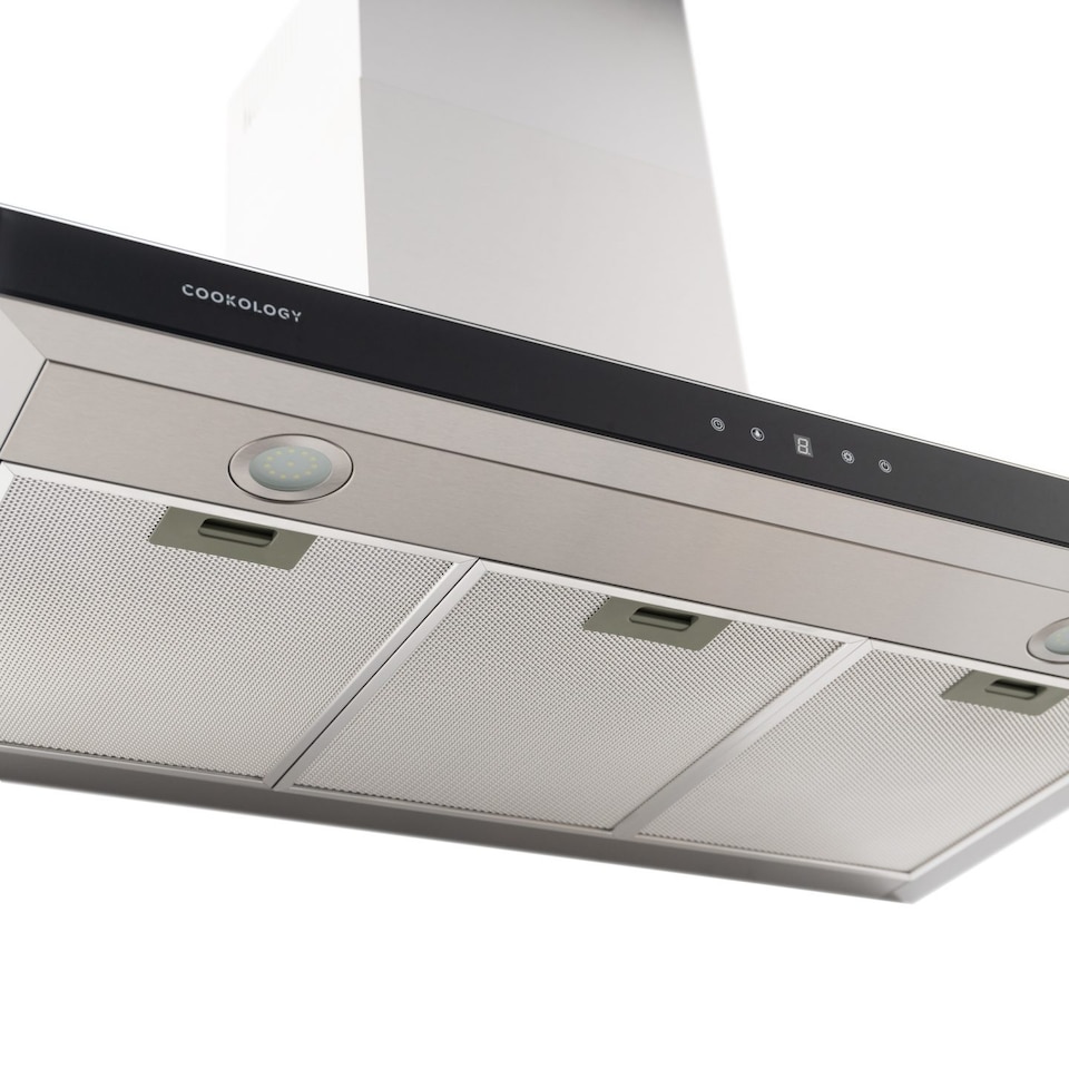 image 1 of Cookology 90cm Stainless Steel Chimney Cooker Hood - Energy Rating A++